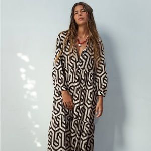 Zara Printed midi dress